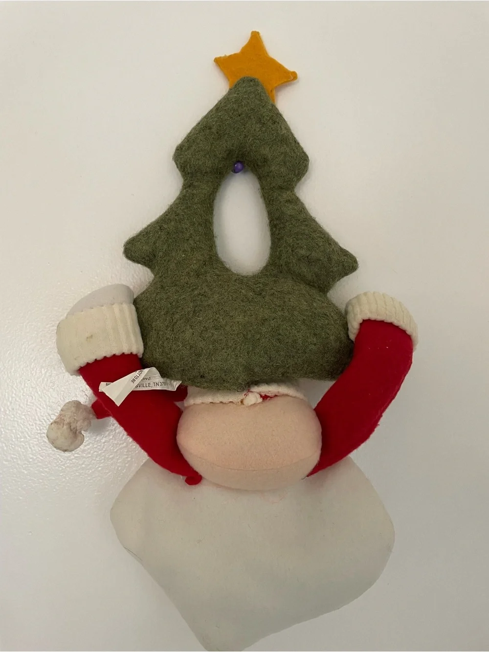 VTG Santa Ho Ho Ho Plush Door Hanger Decor